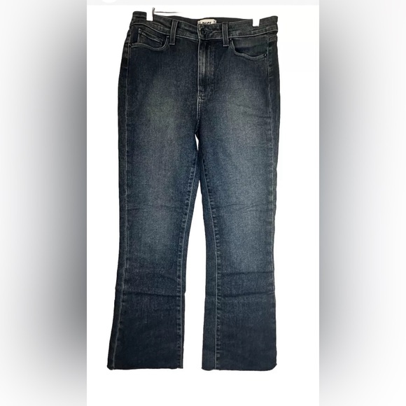 PAIGE Denim - PAIGE Jeans Colette Crop Flare Blue Distressed Bottom Faded Size 30 Pre-owned‎